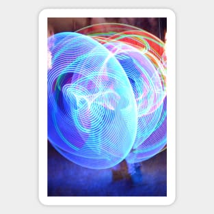 Poi spinning photograph at night Magnet